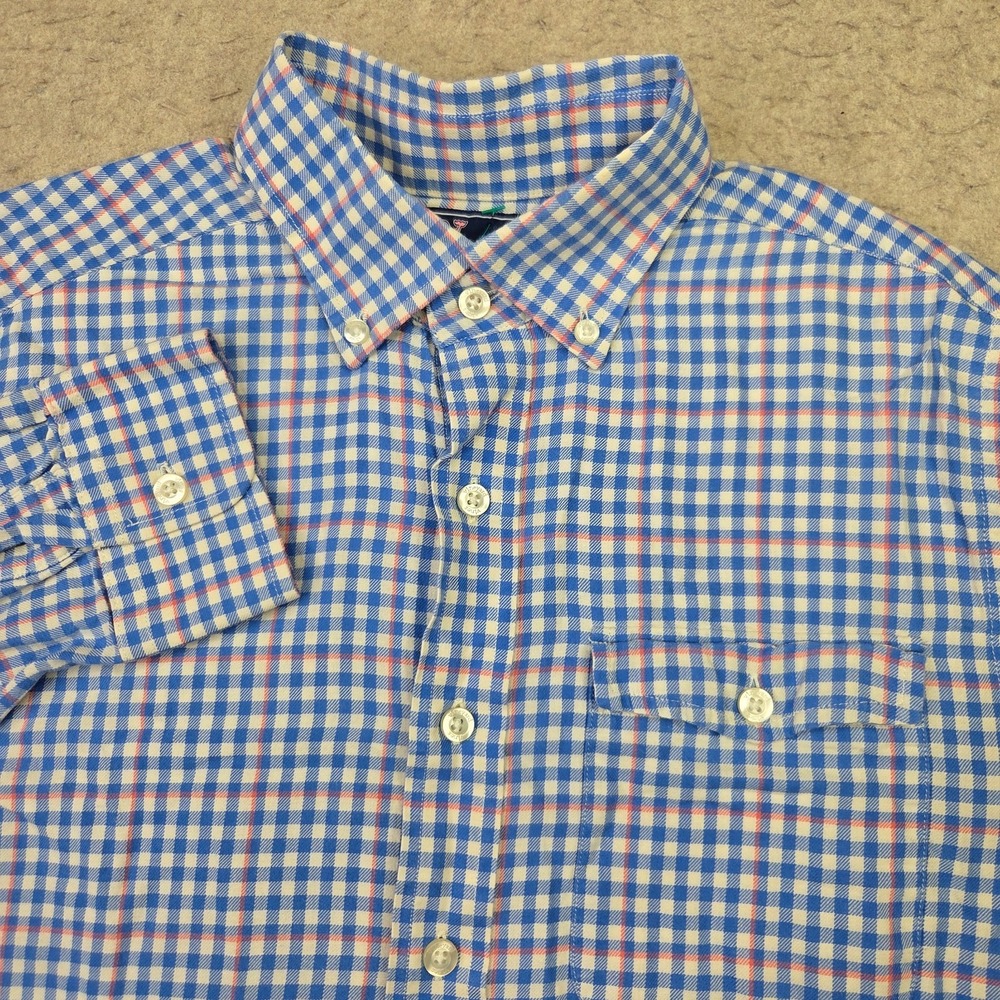 Vineyard Vines Slim Fit Crosby Shirt Men S Blue Gingham Plaid Long Sleeve Preppy